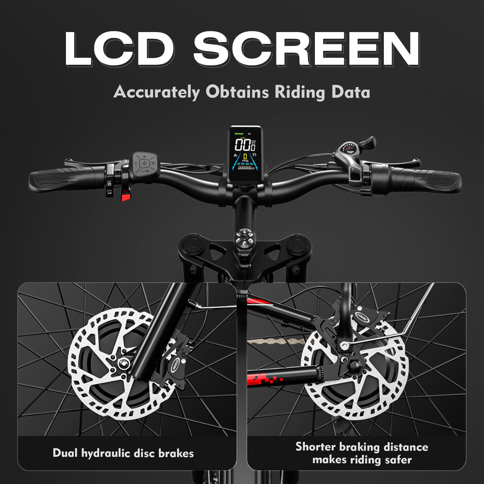 1500W/750W Electric Bike for Adults - 52V 21/19Ah Battery, 32-37MPH Speed, 30-60 Miles Range - 26