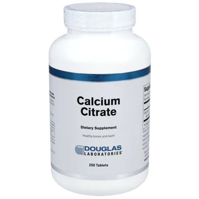 Douglas Labs Calcium Citrate 250mg - 250 Tablets for Bone Health & Muscle Support - Ideal for Adults & Seniors - Supports Strong Bones, Joints & Teeth - Perfect for Daily Supplement Routine