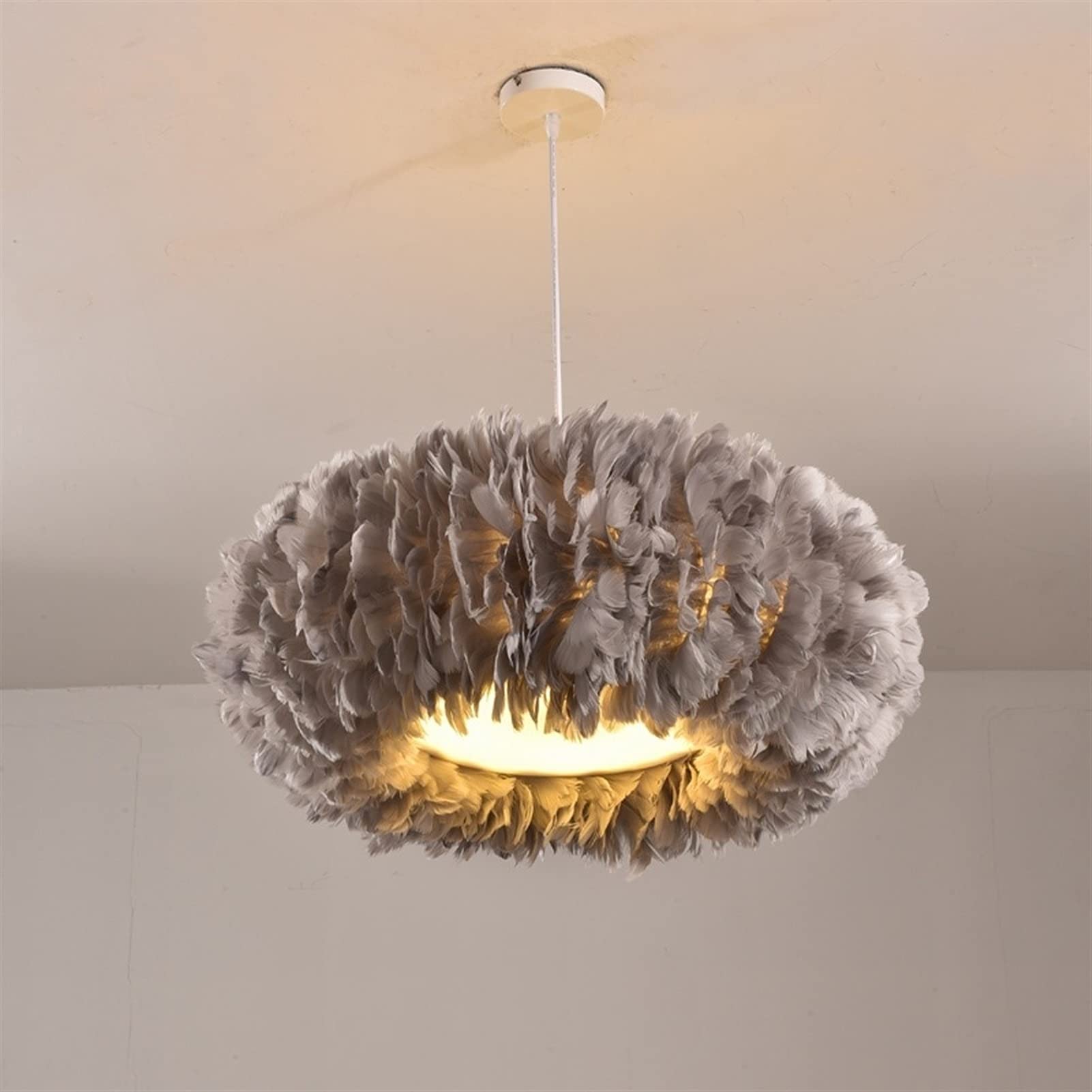 Feather Chandelier Light Fixture - Modern Warm White Pendant Lighting for Living Room, Bedroom, Dining Room | Nordic Style Ceiling Lamp with Eco-Friendly Design | Perfect for Home Decor, Wedding, Birthday Gifts & Cozy Ambiance