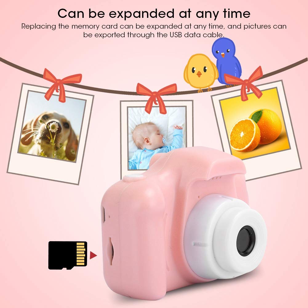 Kids Digital Camera - 070 Portable Cartoon Camera for Children, Easy to Use Mini Photography & Video Camera with Simple Operation (Pink) - Perfect for Birthday Gifts, Travel, Outdoor Adventures & Early Learning
