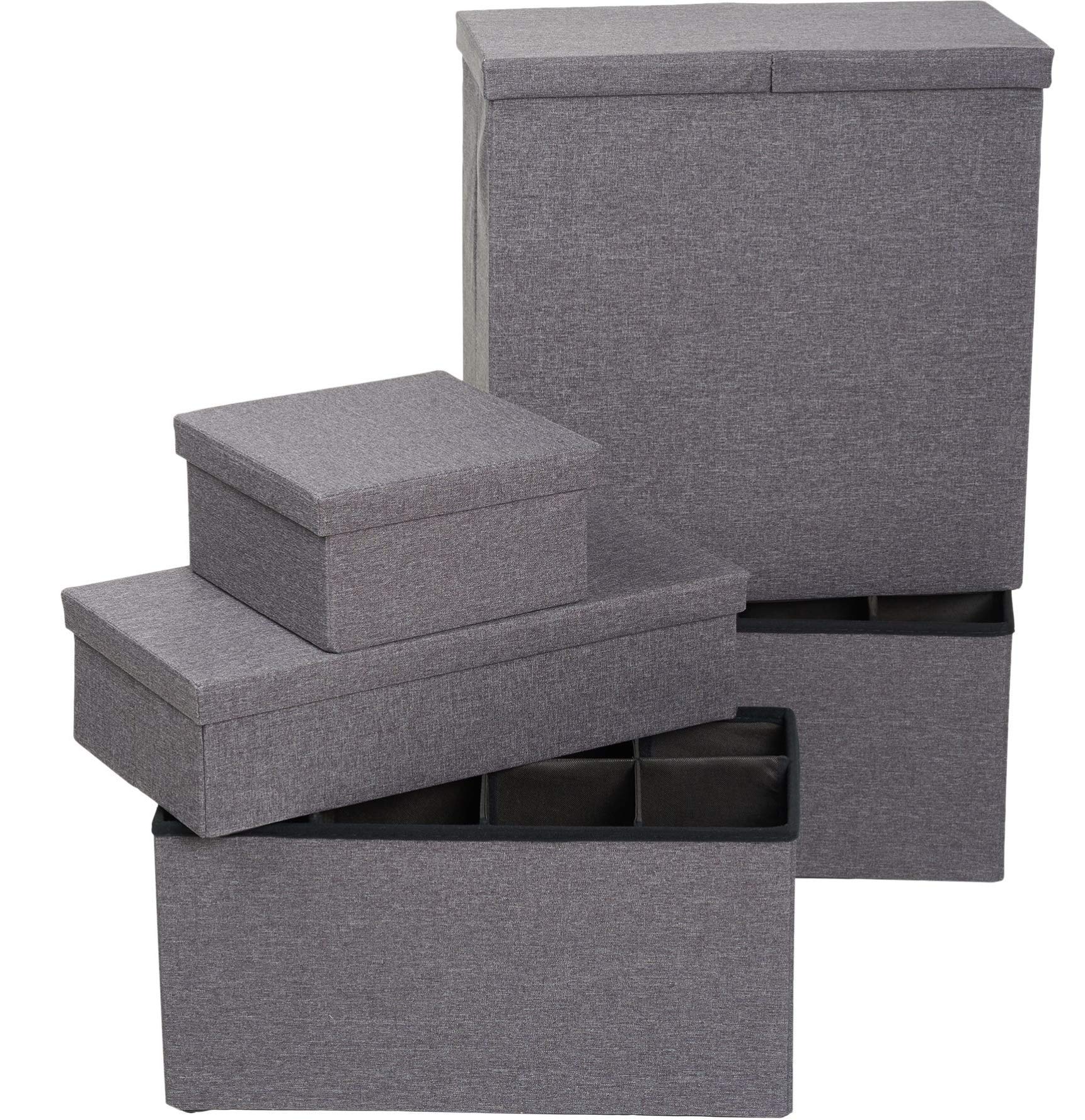 Fresh Home Elements BLOX 5-Piece Closet Storage Organizer Set - Space-Saving Wardrobe & Closet Organization for Bedrooms, Walk-In Closets, and Small Spaces