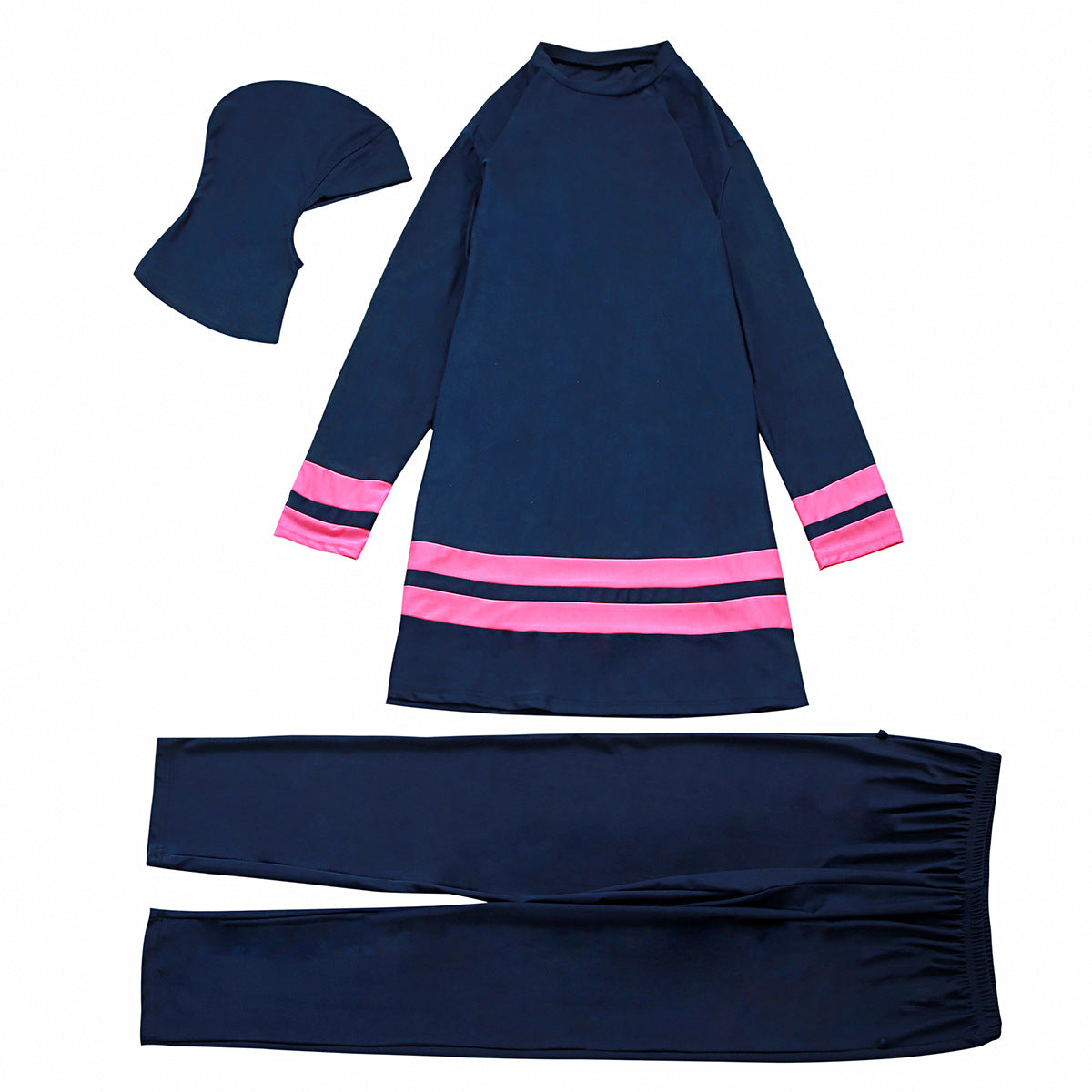 Plus Size Patchwork Swimsuit Burkini - Modest Swimwear for Women - Beach, Pool & Water Activities