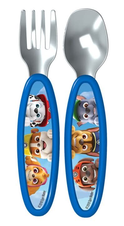 Playtex® Paw Patrol™ Kids Fork & Spoon Set - Blue | Toddler Utensils for Easy Self Feeding | Perfect for Daycare, School Lunch & Travel