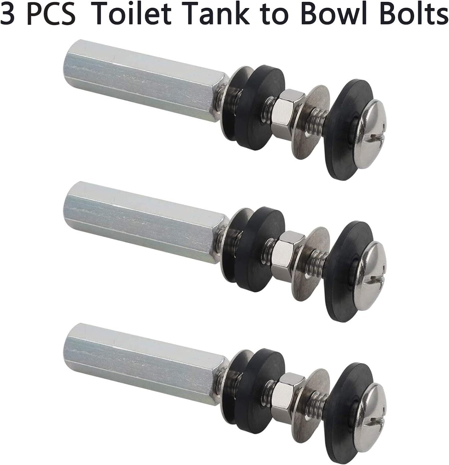 iFealClear Universal Toilet Tank to Bowl Gasket & Bolt Kit - Fits Most 2-Inch & 2.5-Inch Flush Valve Openings - Durable Red Rubber Seal - Perfect for Toilet Repair & Leak Prevention in Homes & Commercial Restrooms