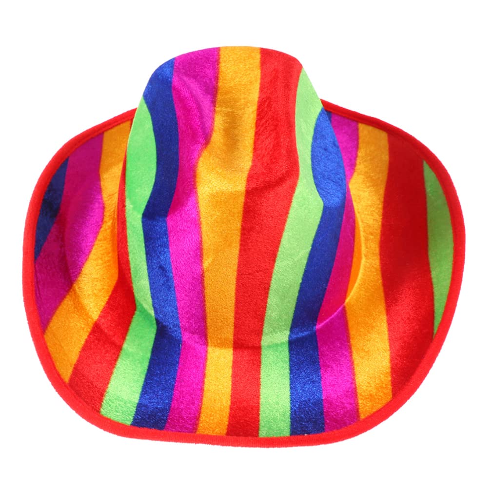 Jojofuny Rainbow Cowboy Hat - Colorful Western Fedora for Women & Men | Carnival Costume, Cosplay, Fancy Dress & Party Accessories