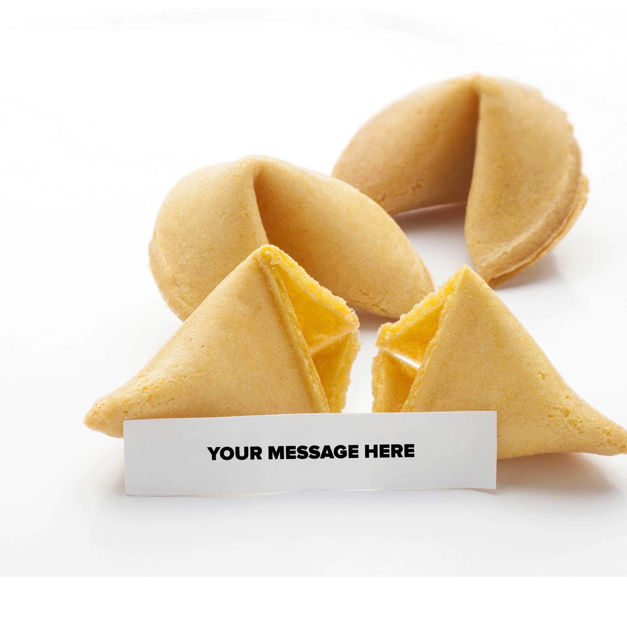 Vegan Fortune Cookies - 6 Pack Custom Messages | Personalized with Your Own Text | Individually Wrapped | Includes Takeout Box | Vegan & Cruelty-Free | Perfect for Parties, Weddings & Corporate Events