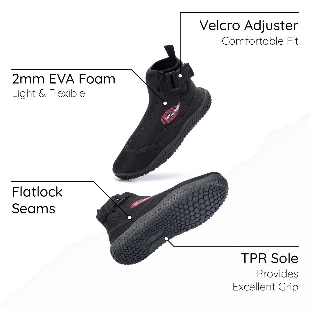 Osprey Kids Wetsuit Boots - Neoprene Water Shoes for Children | Anti-Slip Aqua Socks for Beach, Pool & Surfing | Available in Multiple Sizes
