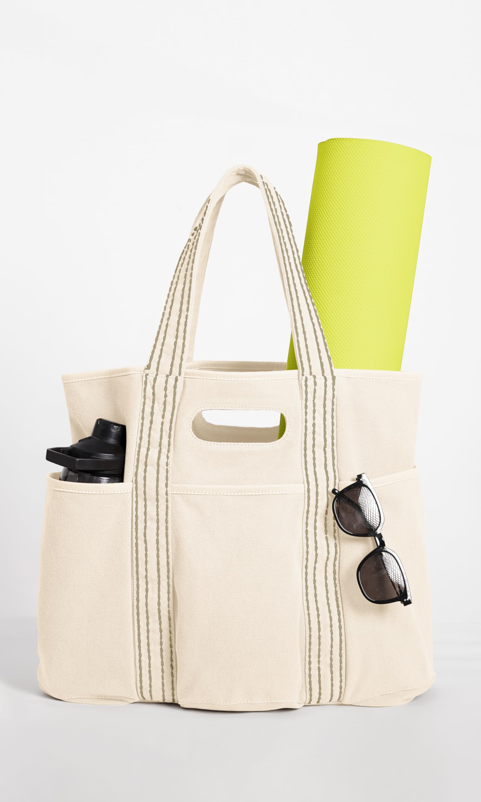 ODODOS 29L Oversized Canvas Tote Bag - Large Capacity Open Top Shoulder Bag for Women & Men - Perfect for Gym, Workout, Shopping, Beach Travel & Everyday Use