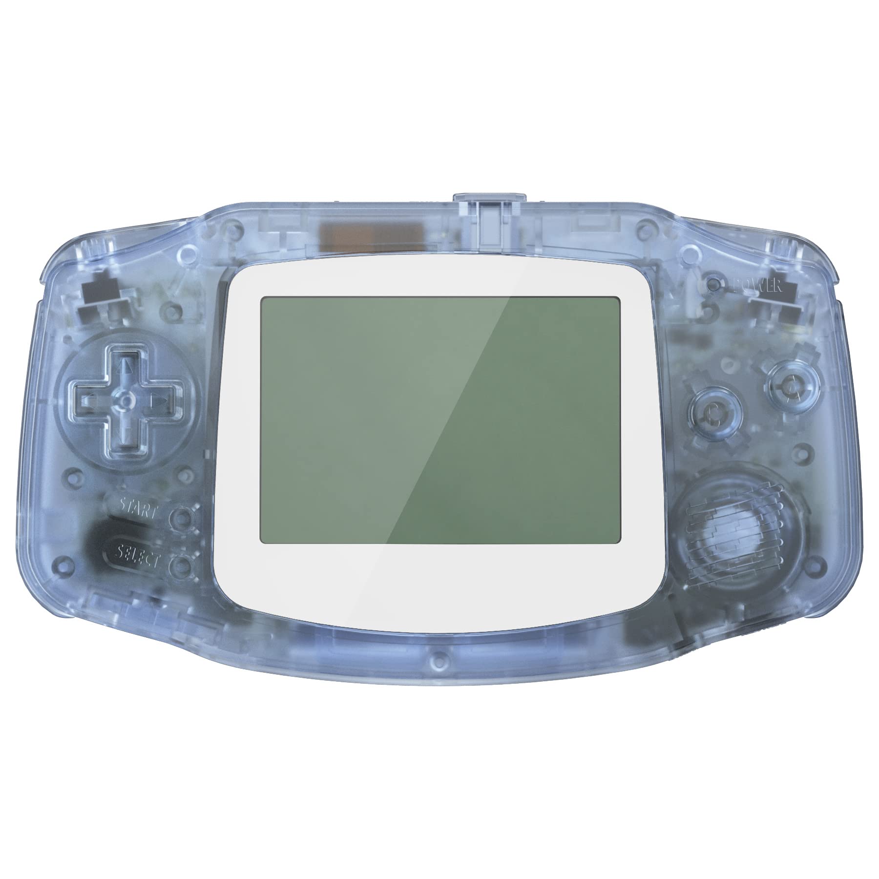 eXtremeRate Glacier Blue Replacement Shell & White Screen Lens for Gameboy Advance - Full Housing Cover Compatible with IPS & Standard LCD (Console Not Included) - Perfect for DIY Repair, Custom Modding & Retro Gaming Enthusiasts