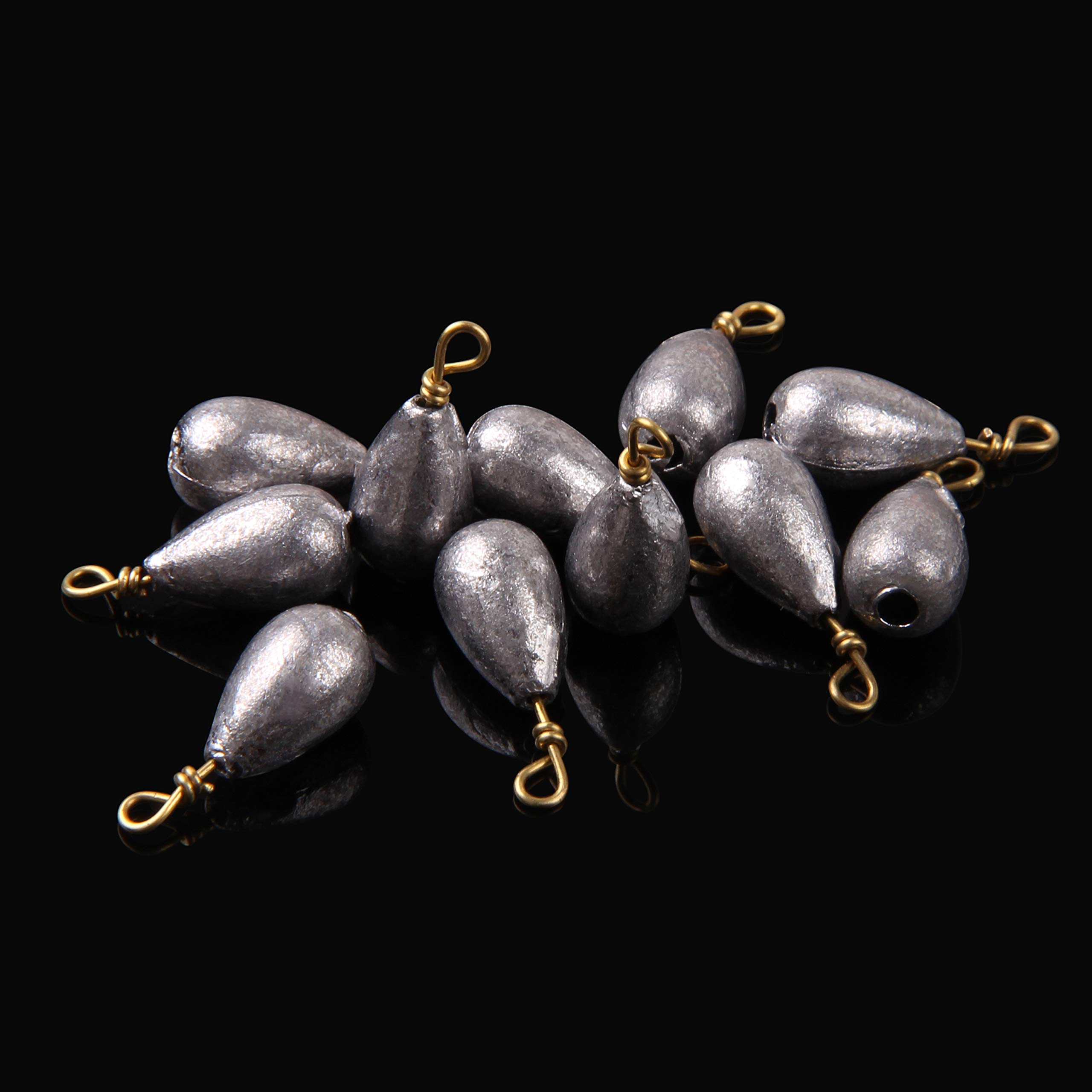 54pcs Bass Casting Sinker Weights Lead Fishing Weight Kit with Brass Swivels - Drop Shot, Bell & Catfish Sinkers for Saltwater & Freshwater Fishing - Perfect for Bass, Trout, and Catfish Angling