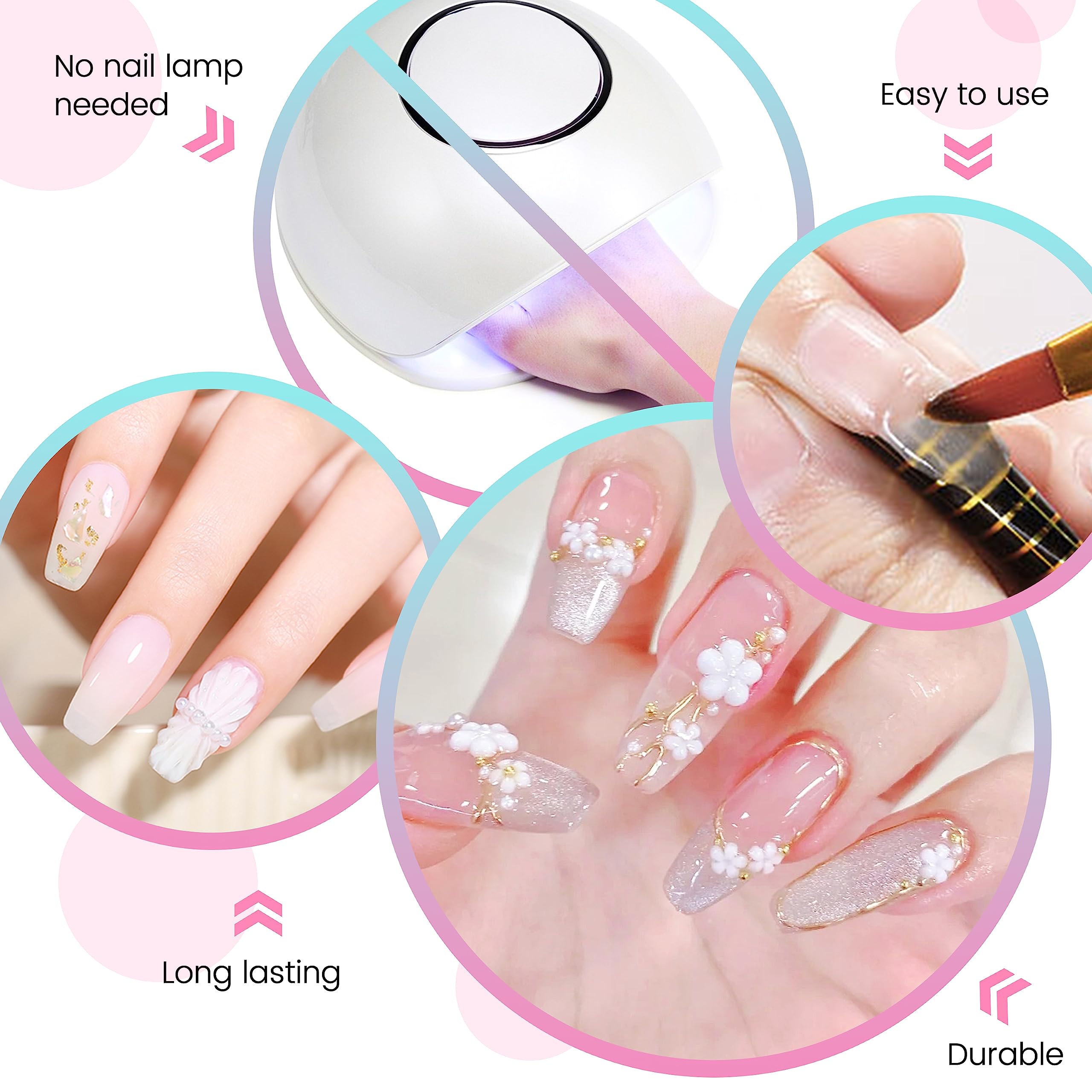Professional Acrylic Nail Kit for Beginners - 8 Colors Acrylic Powder, Nail Liquid, Brush & Complete Tools Set | DIY Salon-Quality Manicures at Home, Perfect for Nail Art & False Nail Application