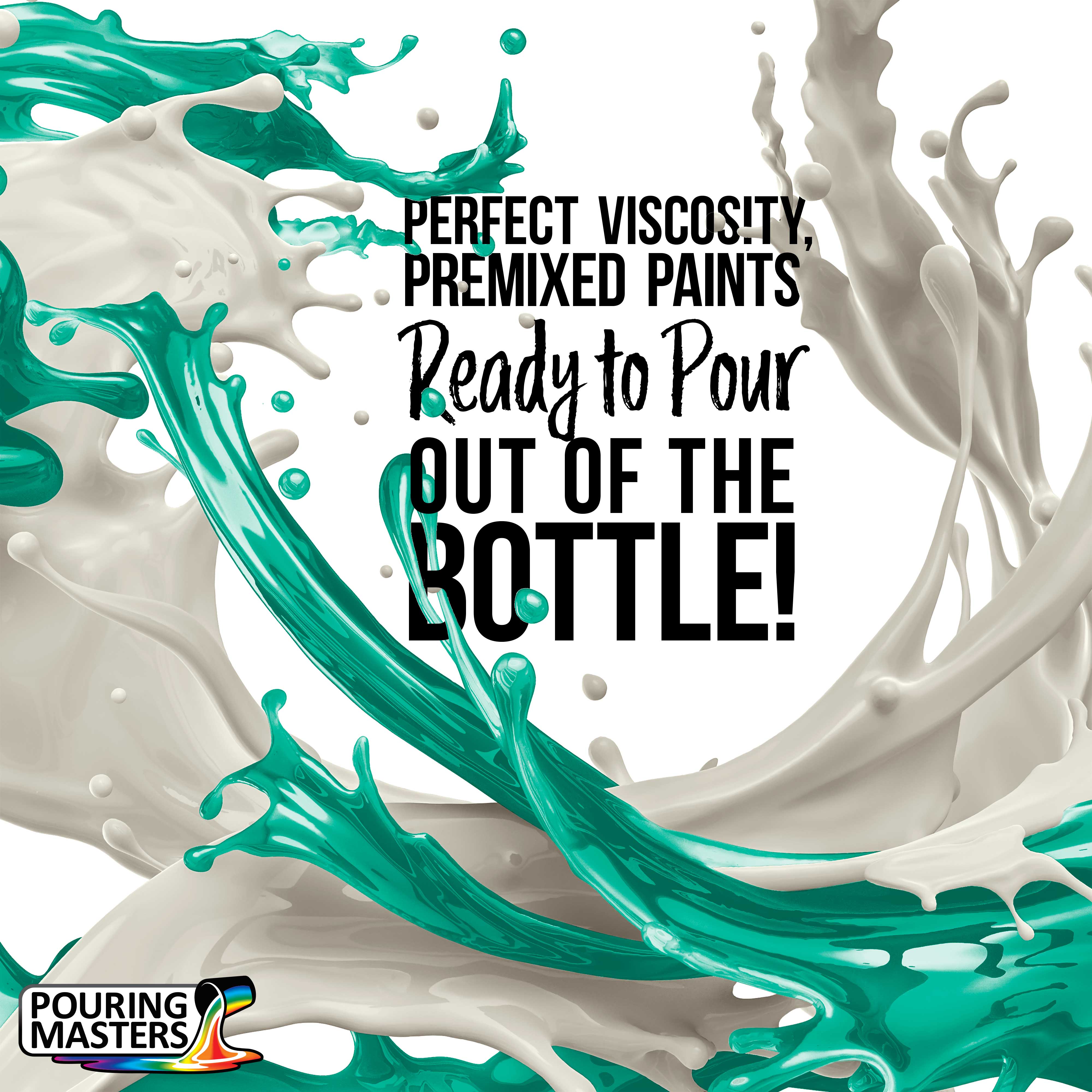 Premium 64oz Aquamarine Acrylic Pouring Paint - Pre-Mixed Water-Based Art Supplies for Canvas, Wood, Paper, Crafts, Tile & Rocks | Perfect for Fluid Art, DIY Home Decor & Creative Projects