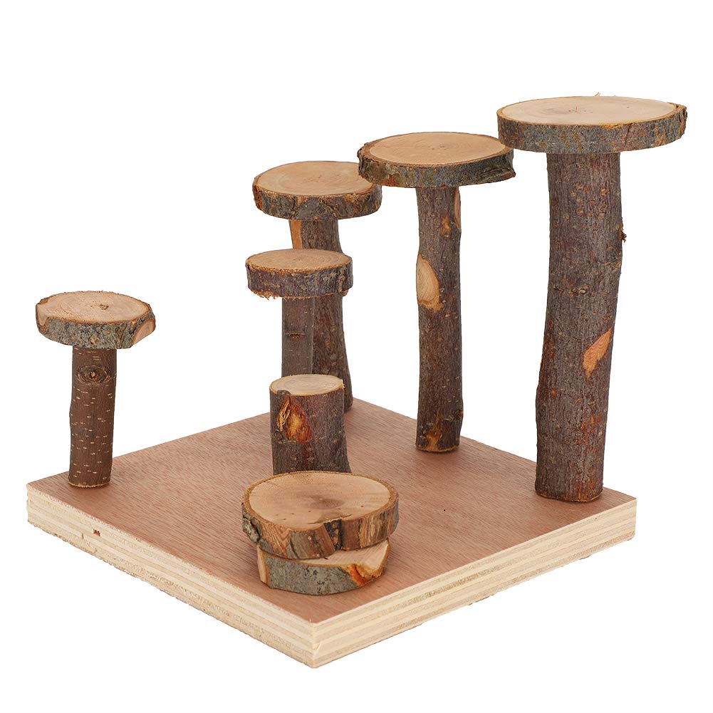 Natural Wooden Hamster Toys - Removable Small Animal Exercise & Climbing Toy for Hamsters, Guinea Pigs, Gerbils - Durable Apple Wood Column (Size S) - Perfect for Cage Enrichment & Pet Playtime