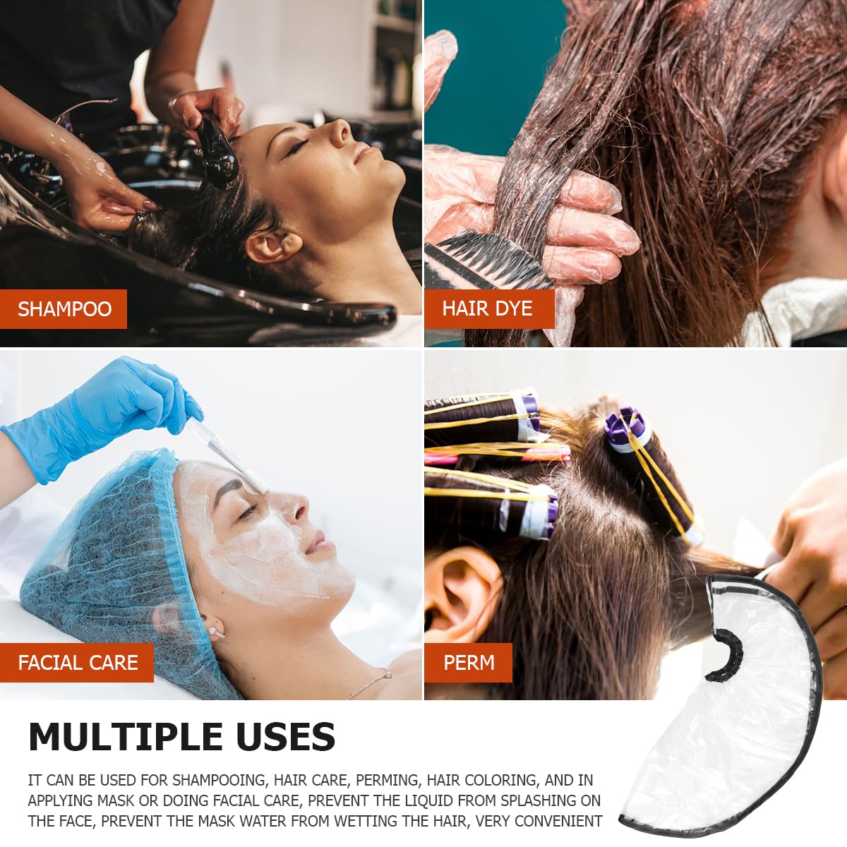 FERCAISH Foldable Hair Washing Funnel for Upright Shampooing - Salon Quality Rinse Cape Accessory for Home Hair Care (Black) | Perfect for Home Salon, Hairdressers & DIY Hair Treatments