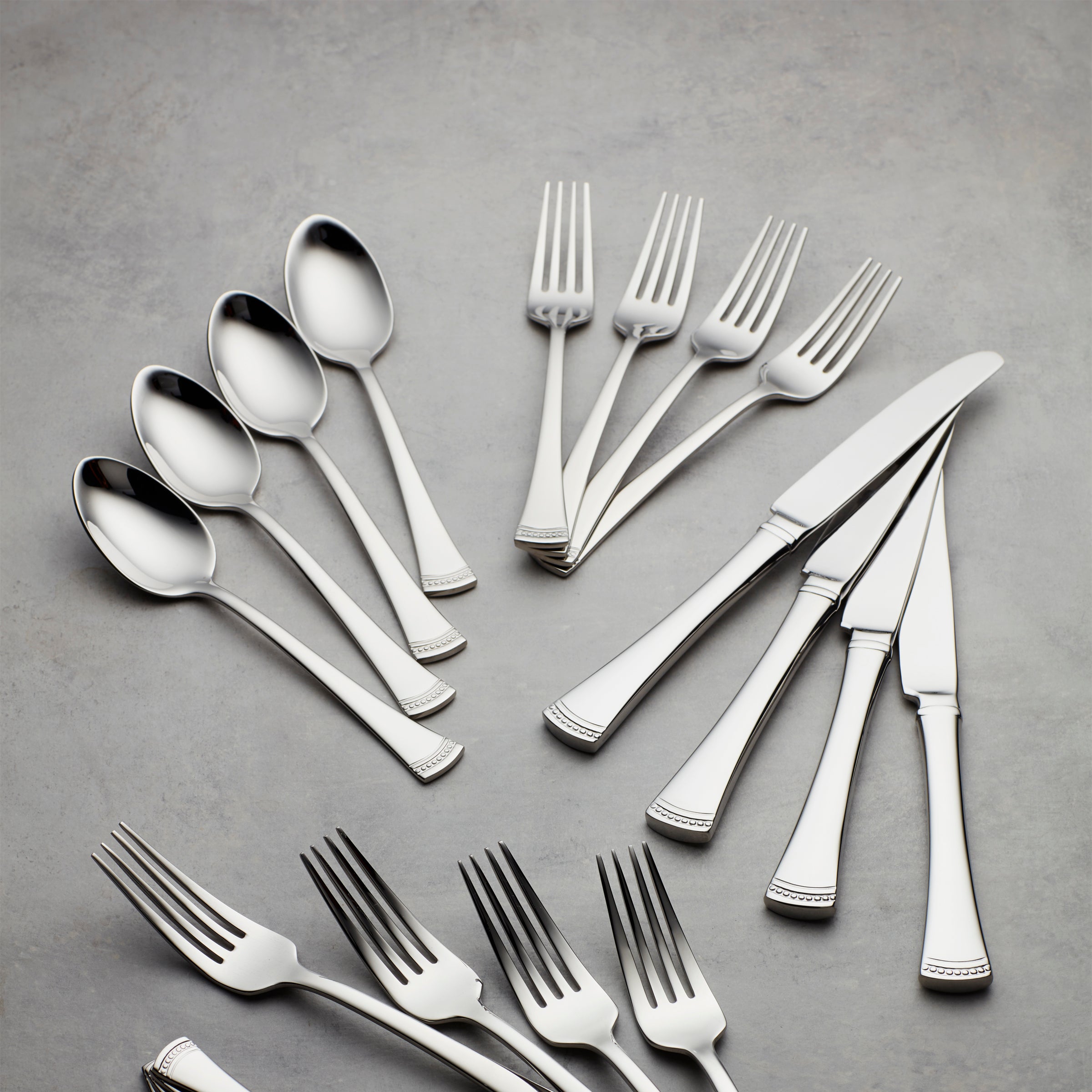Premium Stainless Steel Portola Dinner Spoon Set of 4 - Elegant Flatware for Fine Dining, Dinner Parties & Everyday Use