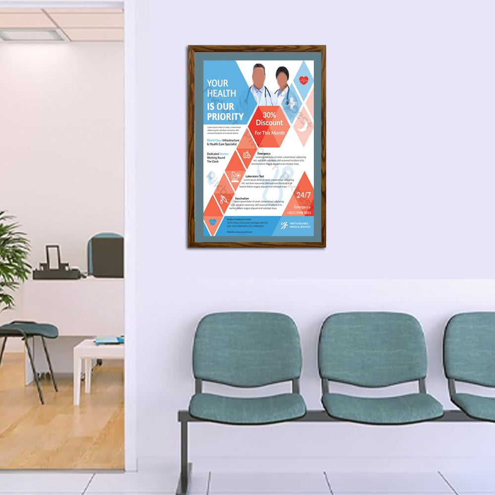 Premium 12x36 Wood Snap Frames for Posters - 2 Wide Matboard Included - Perfect for Art Displays, Home Decor & Office Presentations
