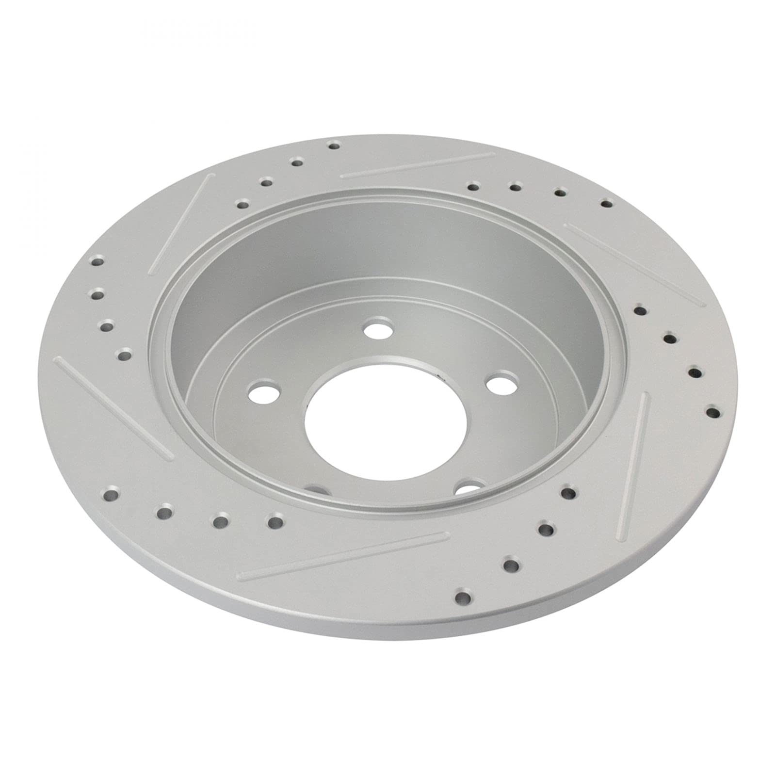 Premium G-Coated Slotted & Drilled Front & Rear Brake Rotors Set - Compatible with 2001-2007 Chrysler Town & Country, Dodge Caravan & Grand Caravan - High-Performance Braking for City Commuting & Highway Driving