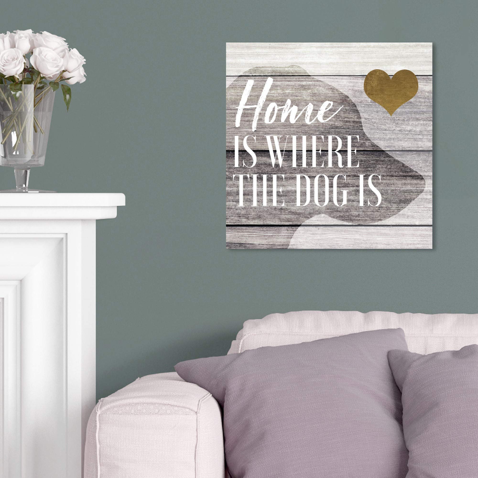 Oliver Gal Artist Co. Dog Lover Wall Art Canvas Print - 20x20 Inch Typography Quote Home Decor in Brown & Gold | Perfect for Living Room, Bedroom & Pet-Themed Spaces