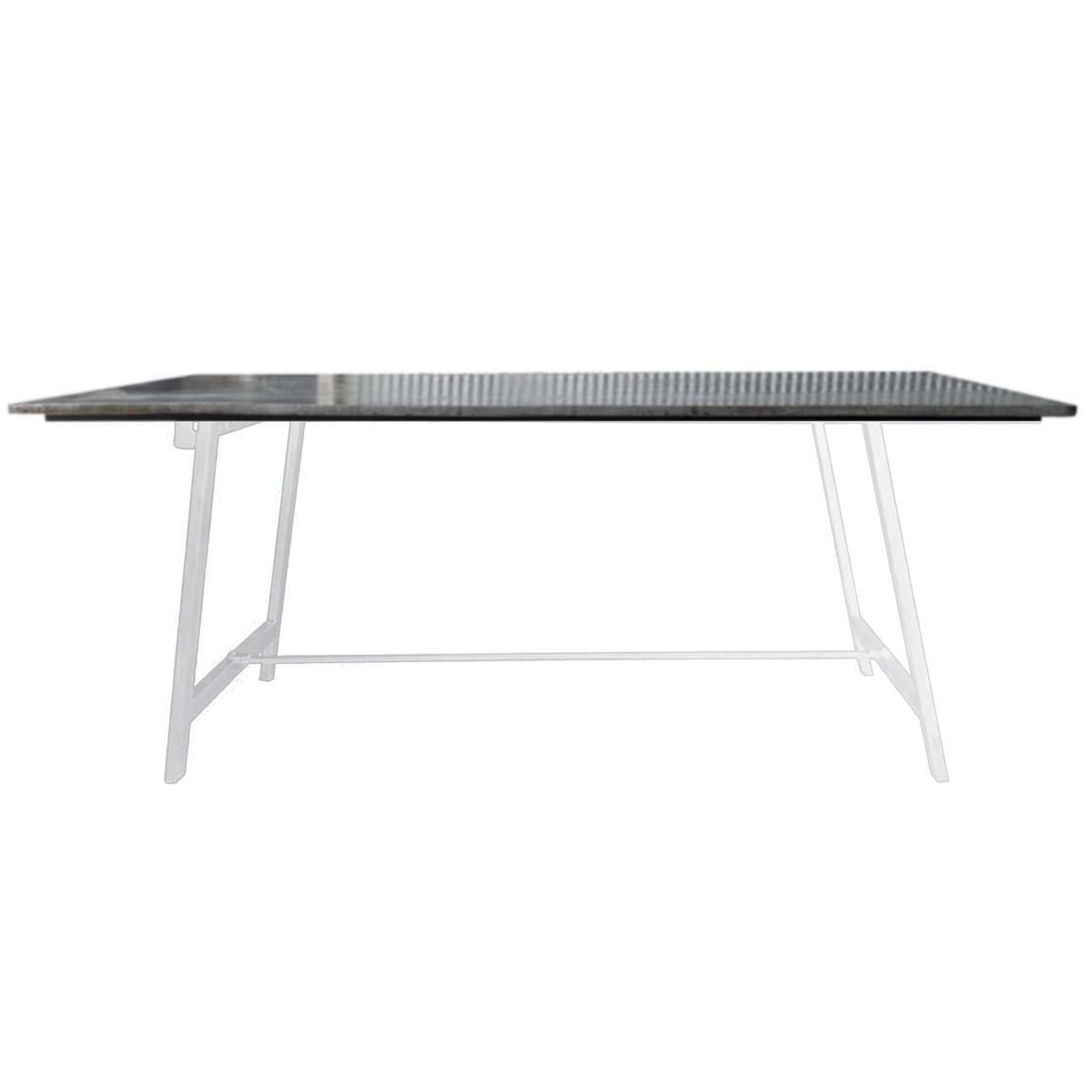 Rustic Steel Trestle Dining Table - Farmhouse Style White Wash Finish | Perfect for Kitchen, Dining Room, and Outdoor Entertaining