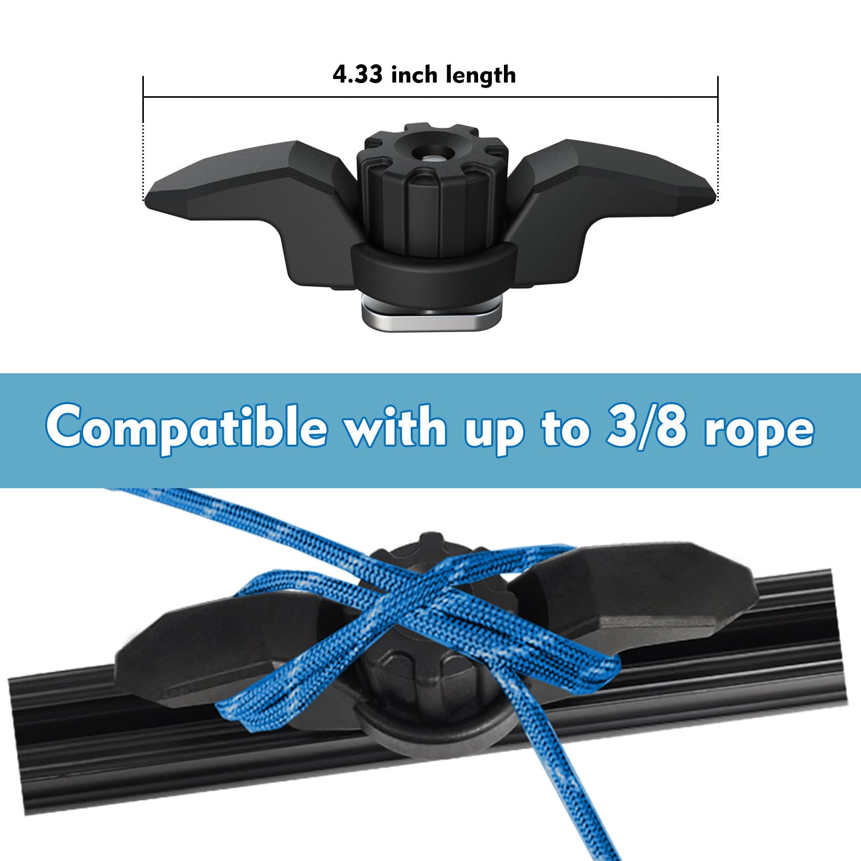 1007 Kayak Anchor Cleat - Light/Medium Duty Polymer Track Mount for Kayaks - Low Profile Design - Perfect for Fishing, Paddling & Water Sports