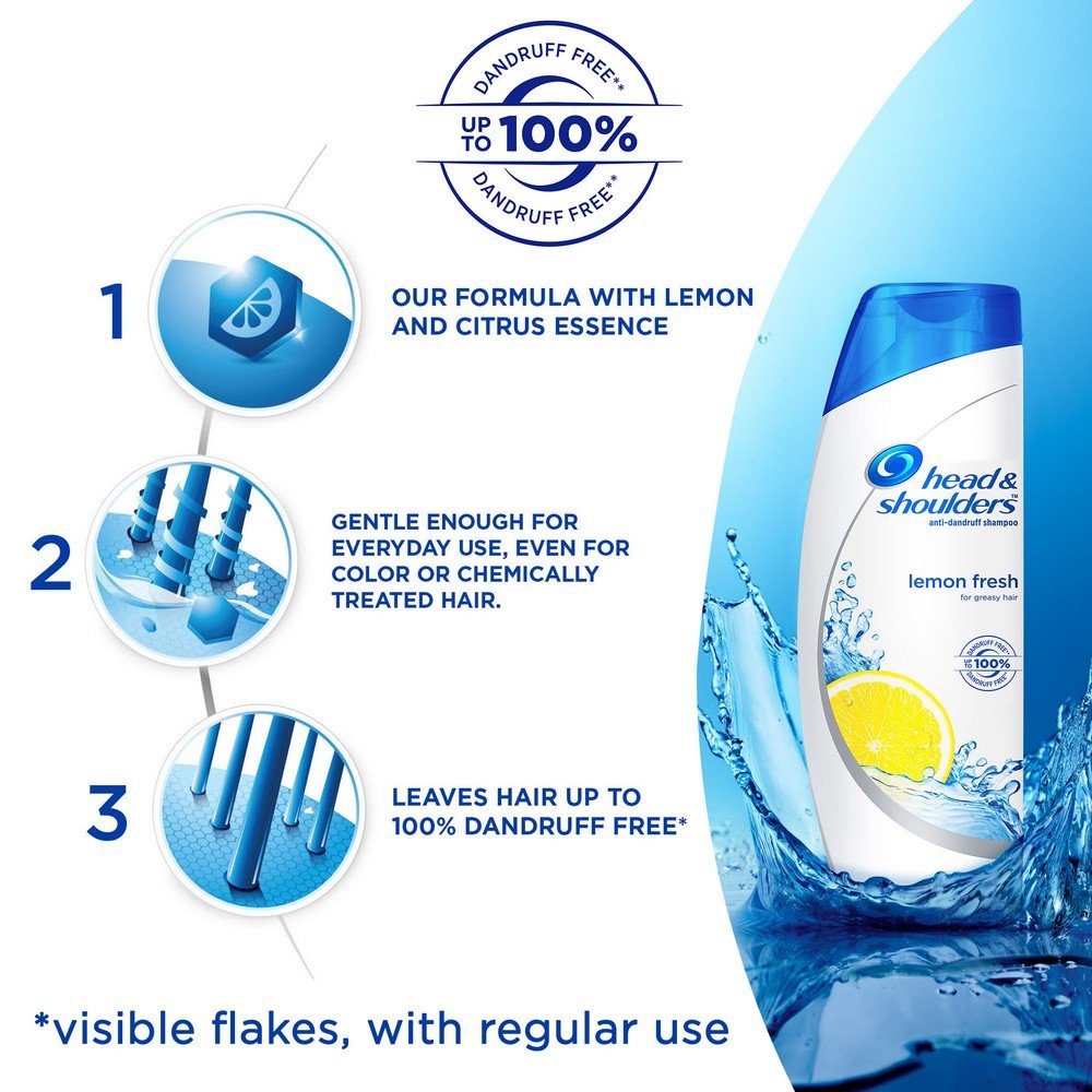 Head & Shoulders Lemon Fresh Shampoo 80ml - Refreshing Dandruff Control Shampoo for Men & Women - Perfect for Daily Hair Care & Scalp Refreshment