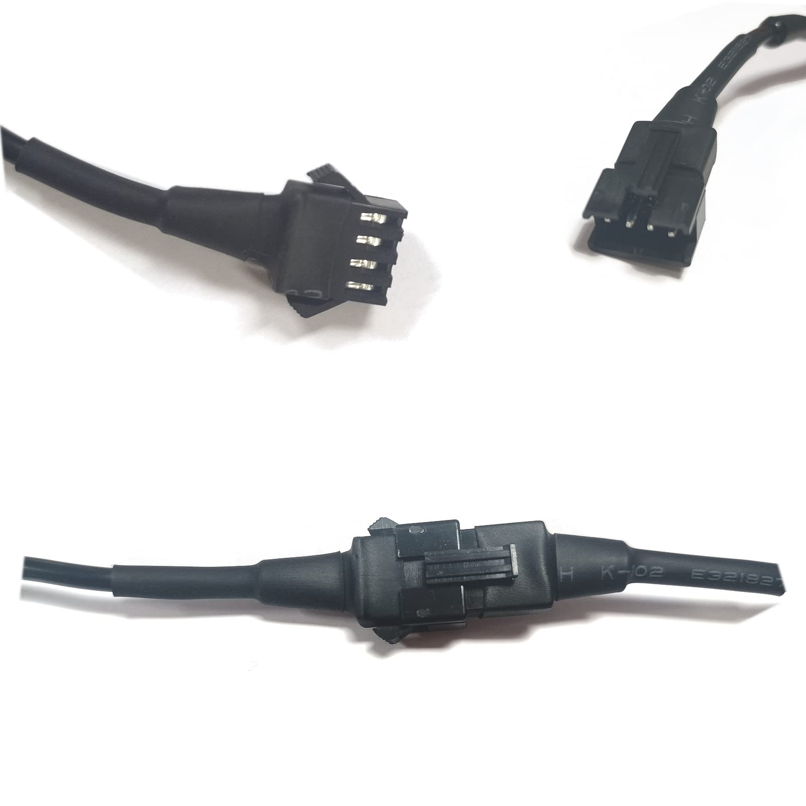 2Pcs Motorcycle LED RGB Extension Cable Wire - 1 to 3 Way 4-PIN Splitter (1 Male to 3 Female) for Neon Strip Lights - Perfect for Custom Bike Lighting & Underbody Glow Kits
