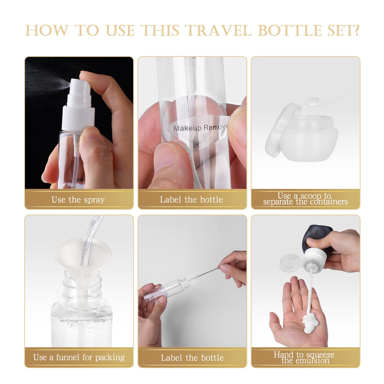 17 Pack BPA-Free Silicone Travel Bottles for Toiletries - TSA Approved Leak-Proof Containers for Shampoo, Lotion & Cosmetics | Perfect for Air Travel, Gym & Vacation Essentials