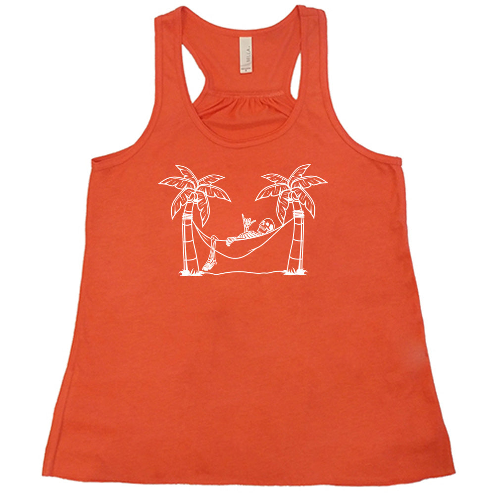 Skeleton Print Relaxing Hammock Shirt - Perfect for Lounging, Camping, and Outdoor Adventures