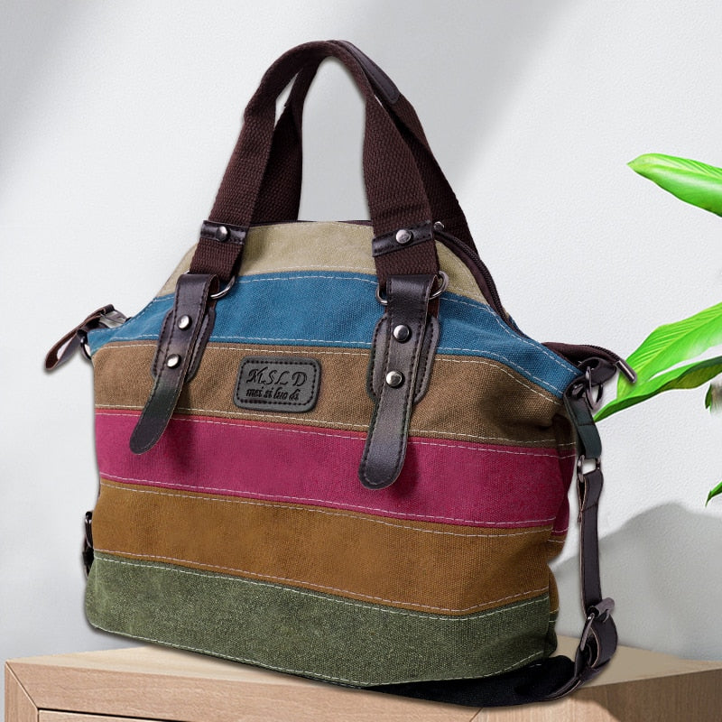 Stylish Patchwork Rainbow One Shoulder Crossbody Bag for Women - Perfect for Music Festivals, Beach Outings & Everyday Use