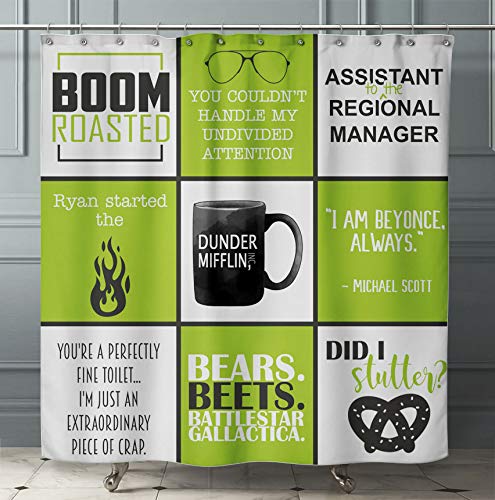 Funny Retro Office TV Show Shower Curtain - 70x72in for Bathroom Decor