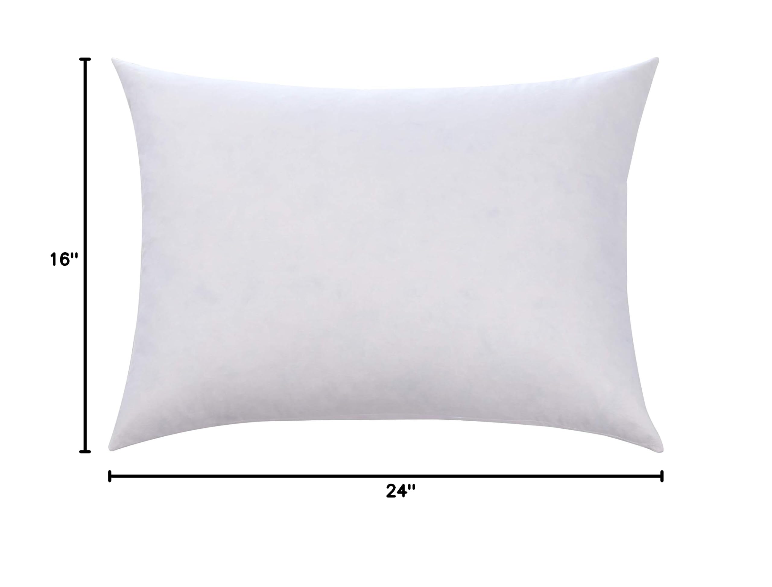 Premium White Goose Feather & Down Pillows - 2 Pack Decorative Bed Pillows with 100% Cotton Cover for Firm Support - 16x24 Inches Luxury Throw Pillows for Sofa, Bedroom & Living Room Decor