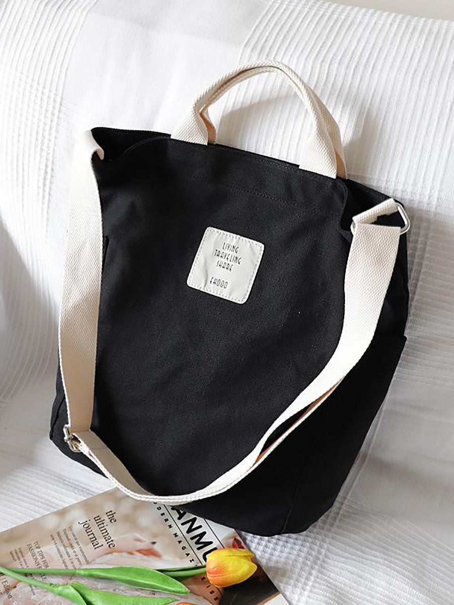 Stylish Patchwork Large Canvas Tote Bag for Women - Trendy Casual Shoulder Bag with Multiple Pockets - Perfect for Travel, Shopping, and Everyday Use