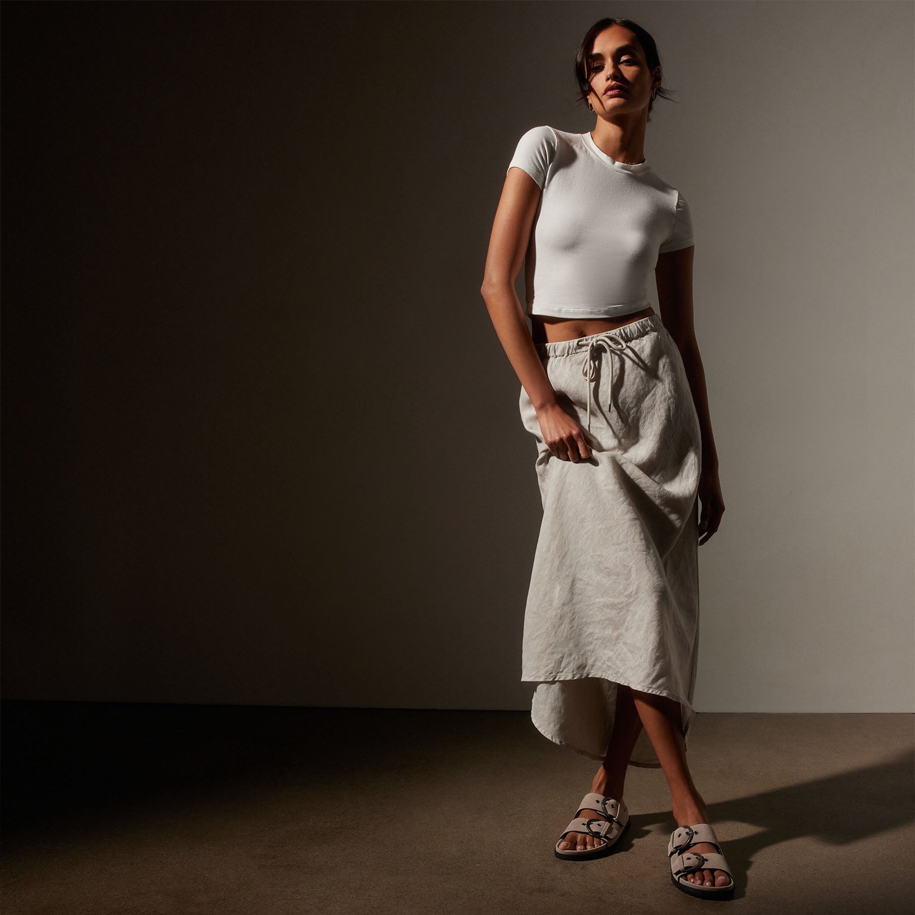 High Low Linen Skirt - Flowy Summer Skirt with Salt Pigment Wash | Perfect for Beach Vacations, Boho Outfits & Casual Wear