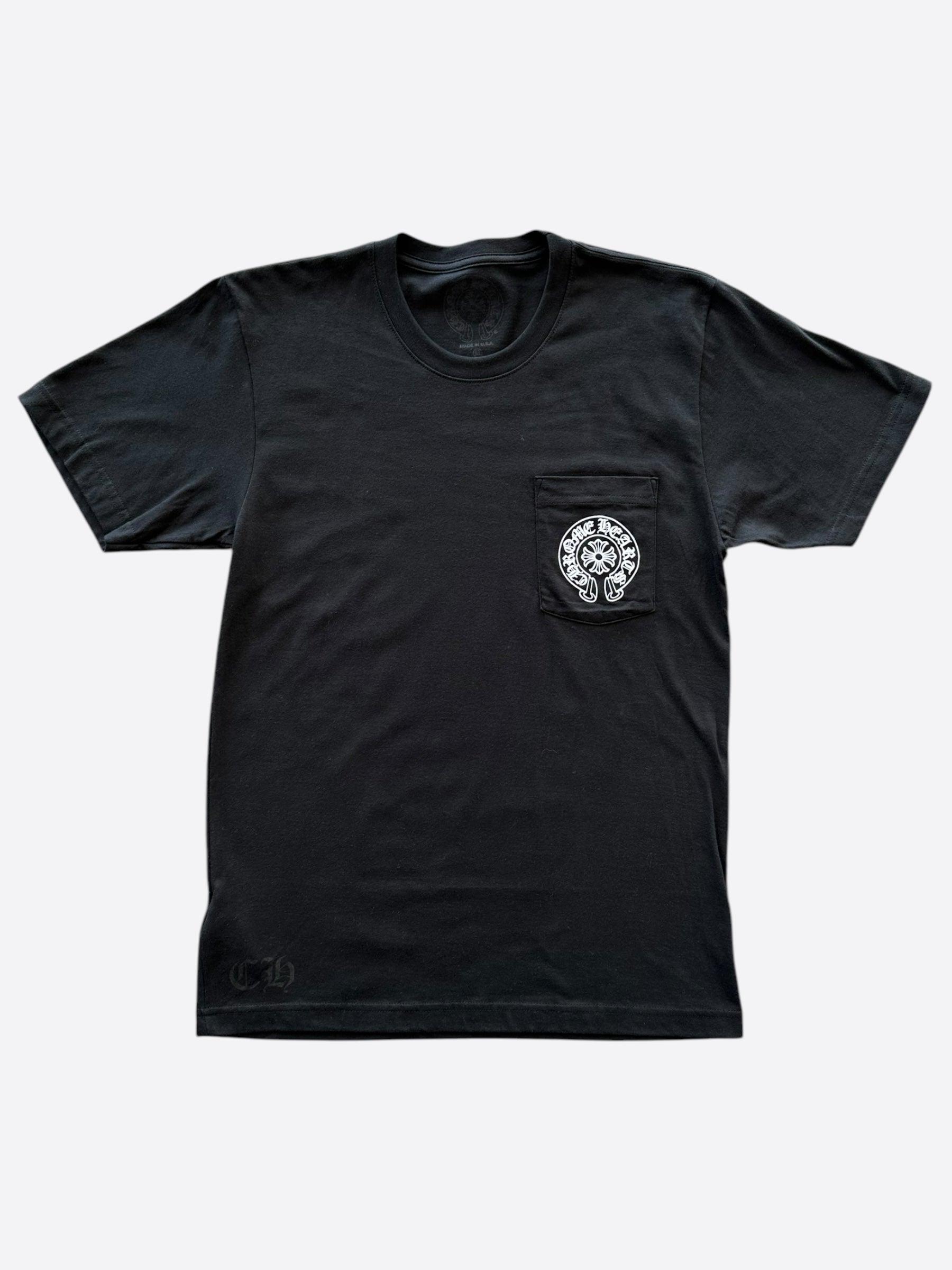 Chrome Hearts Black & White Miami Horseshoe Logo T-Shirt for Men | Vintage Graphic Tee | Streetwear Fashion | Perfect for Concerts, Parties & Casual Outfits