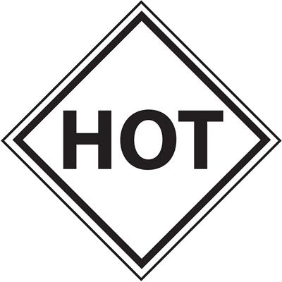DOT Hazardous Vehicle Placard - Hot Warning Sign - 8 Pack Rigid Plastic Safety Labels for Trucks & Transport | OSHA Compliant Road Safety Markers