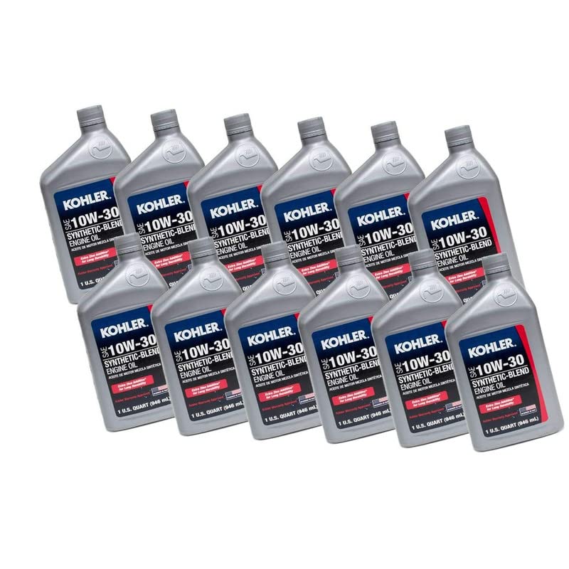 Kohler 25 357 05-S SAE 10W-30 Engine Oil - Case of 12 Quarts | Compatible with Multiple Kohler Models | Ideal for Lawn Mowers, Generators & Small Engines
