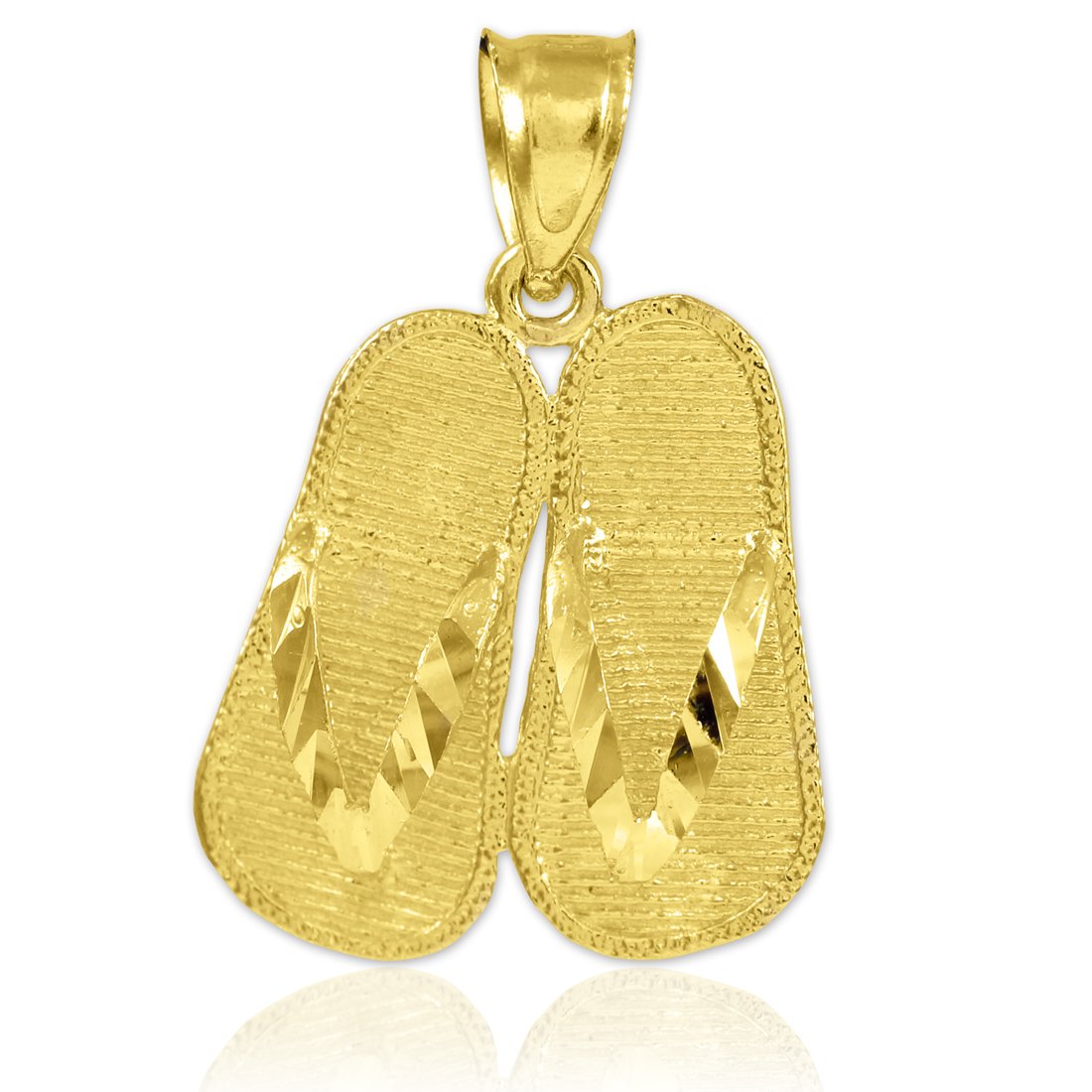 10K Gold 3D Flip Flop Sandal Pendant Necklace - Summer Beach Jewelry for Women - Perfect for Vacation, Pool Party & Casual Wear