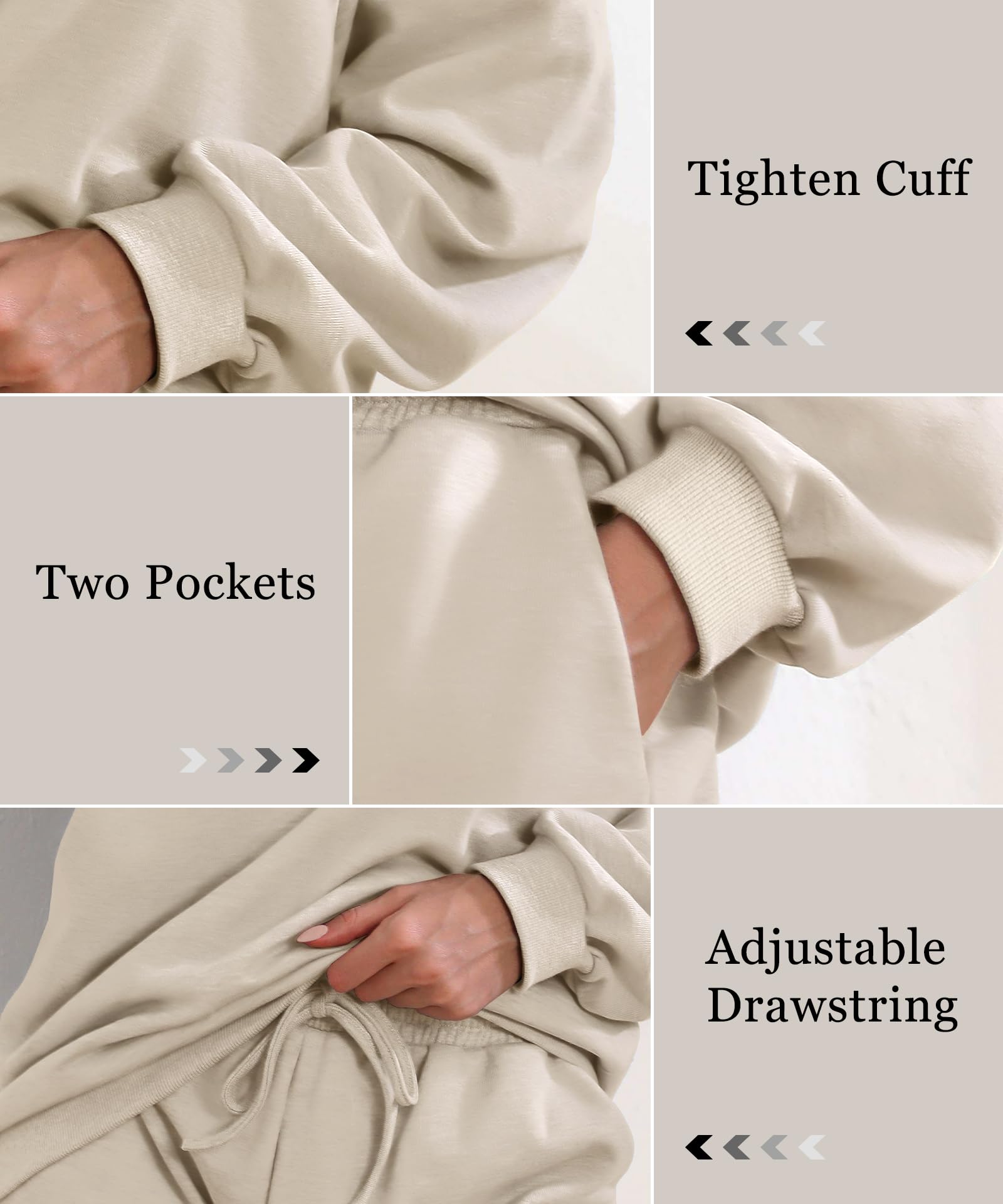 2024 Fashion Women's 2-Piece Oversized Sweatsuit Set - Long Sleeve Sweatshirt & Shorts Lounge Outfit with Pockets | Casual Wear, Home Comfort, Street Style