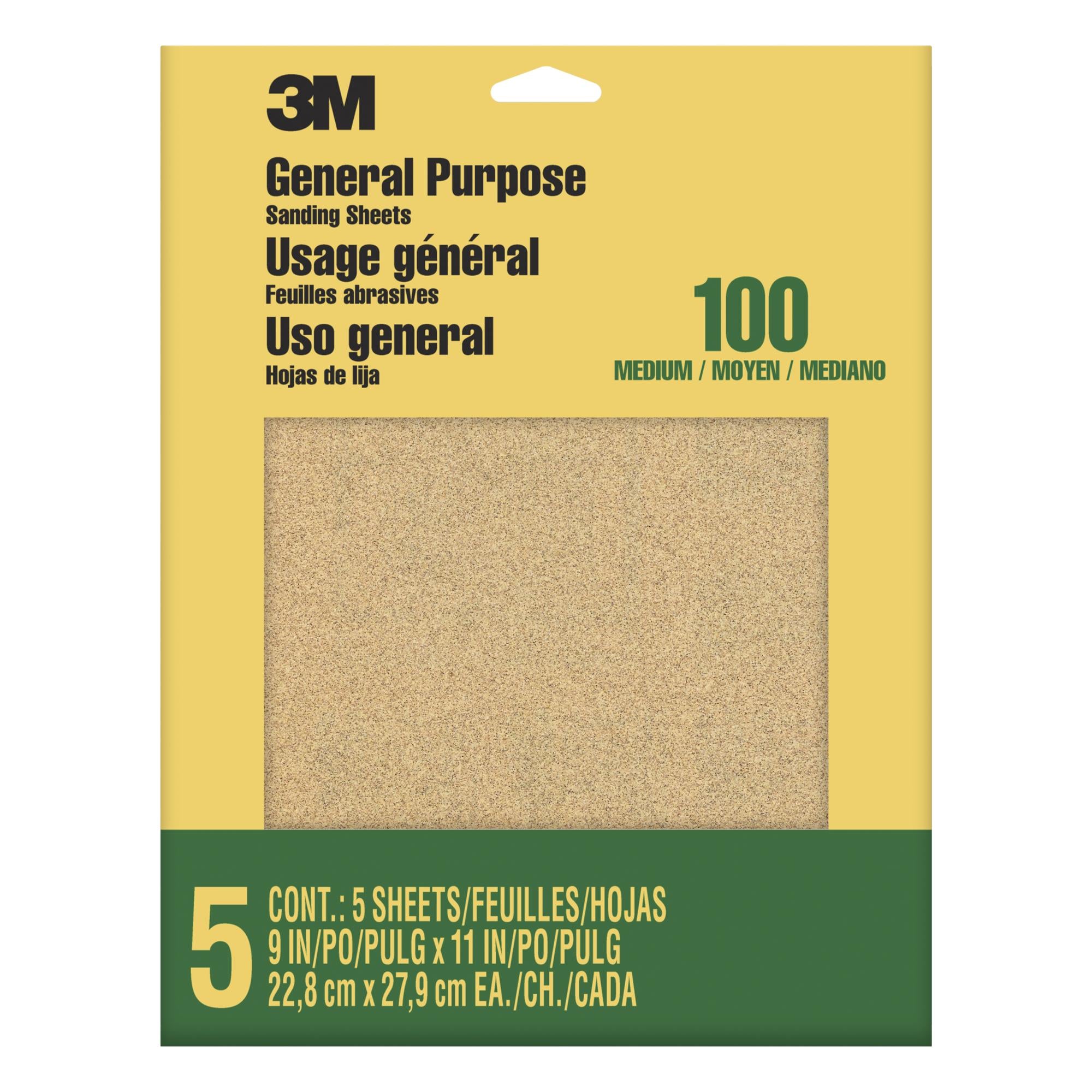 3M Aluminum Oxide Sandpaper Medium Grit 9002NA, 9