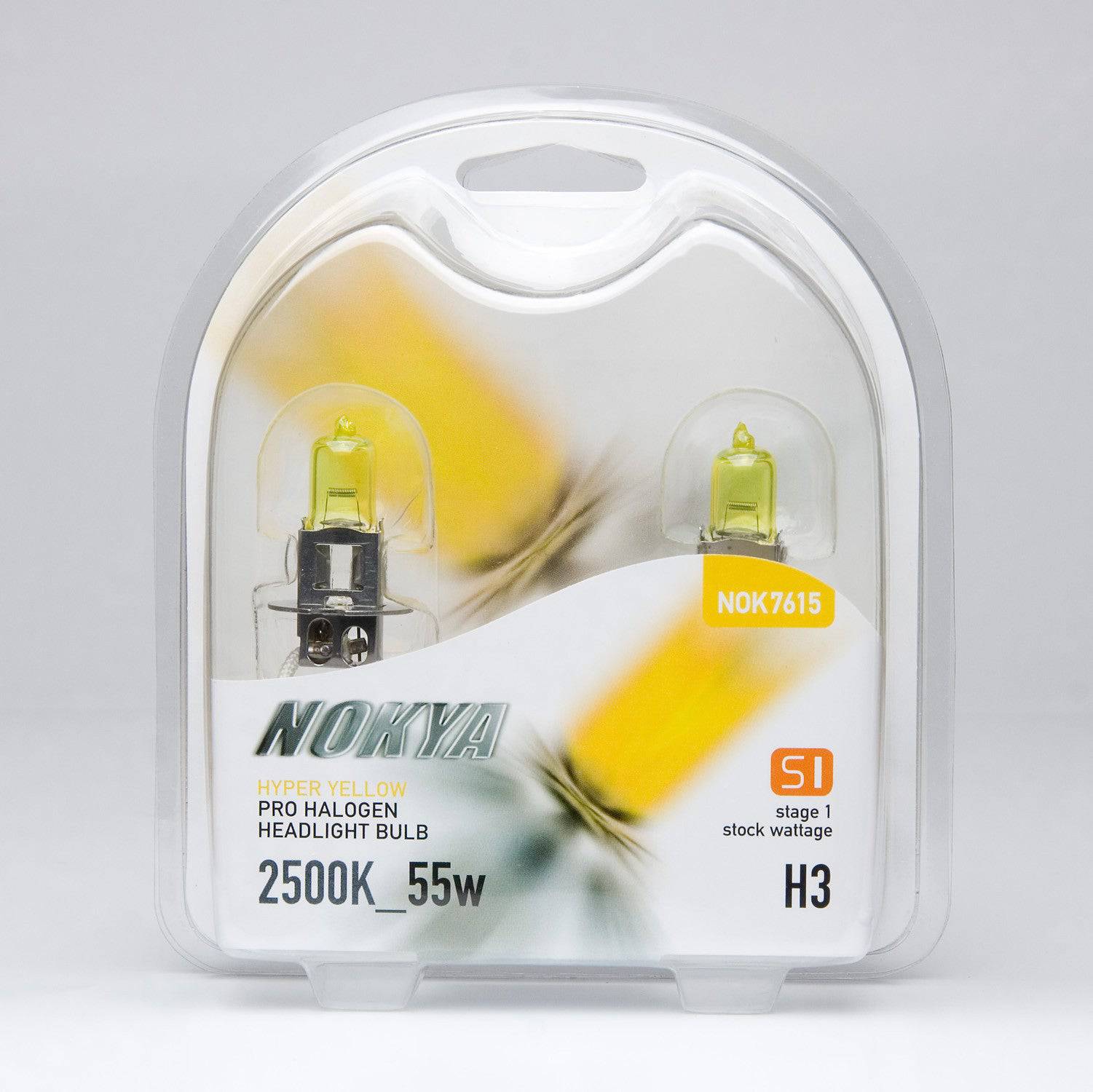 Nokya Hyper Yellow H3 Light Bulbs 2500K 55W (Stage 1) - Premium Fog & Off-Road Lighting for Cars, Trucks, and Motorcycles