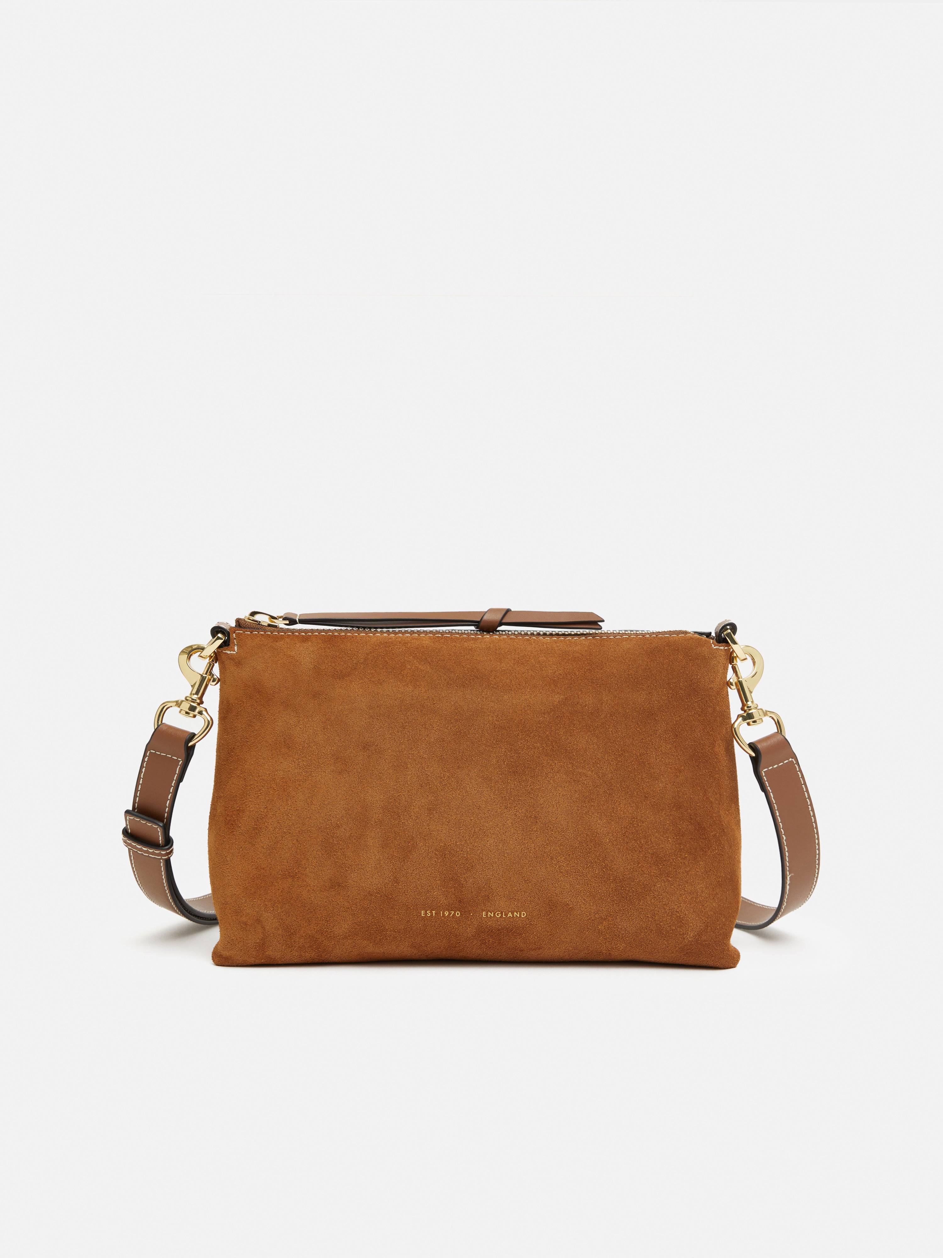 Ava Suede Crossbody Bag in Tan - Stylish & Lightweight for Everyday Use, Travel & Shopping