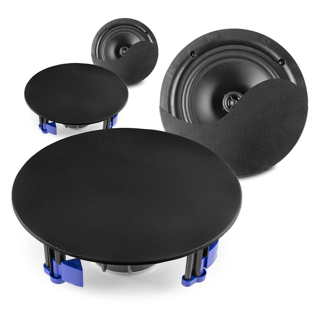 Power Dynamics NCBT5B Wireless Bluetooth Ceiling Speaker System - 2-Room Stereo Audio Kit with 4 x 5.25
