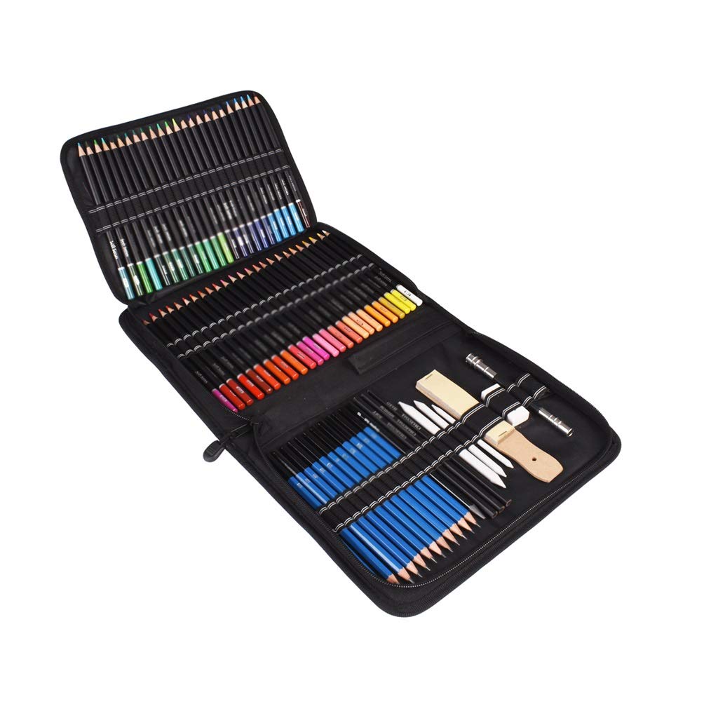 ZMDZA 95-Piece Oil-Based Colored Pencils Set - Professional Soft Core Sketching & Drawing Supplies for Artists & Adults - Includes Portable Carrying Case - Perfect for Art Classes, Illustration Work & Adult Coloring Books