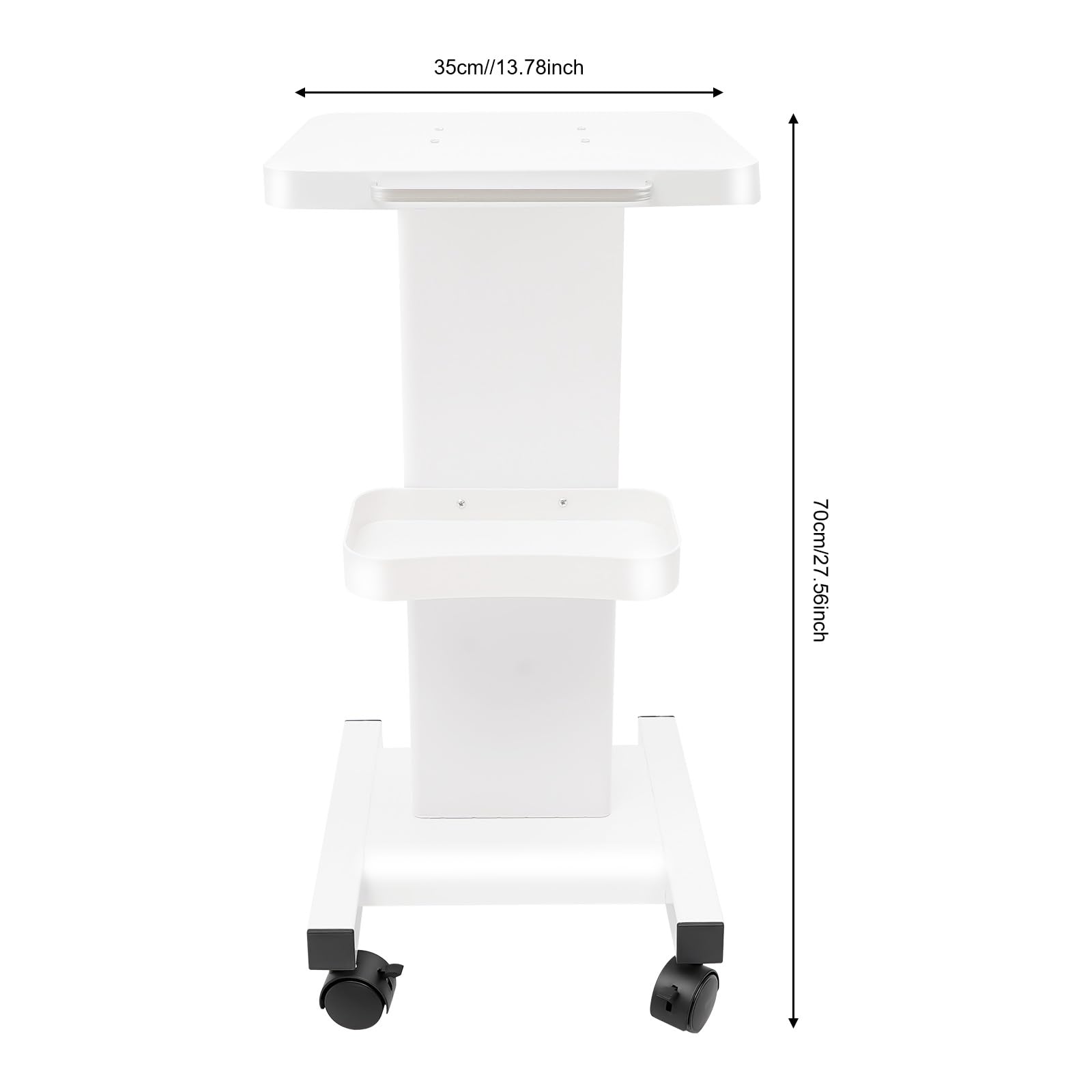 Professional Salon Rolling Trolley Cart - White Beauty Salon & Barber Storage Organizer with Wheels for Hair Styling, Nail Spa & Home Use - Mobile Storage Solution for Salon Tools, Cosmetics & Supplies