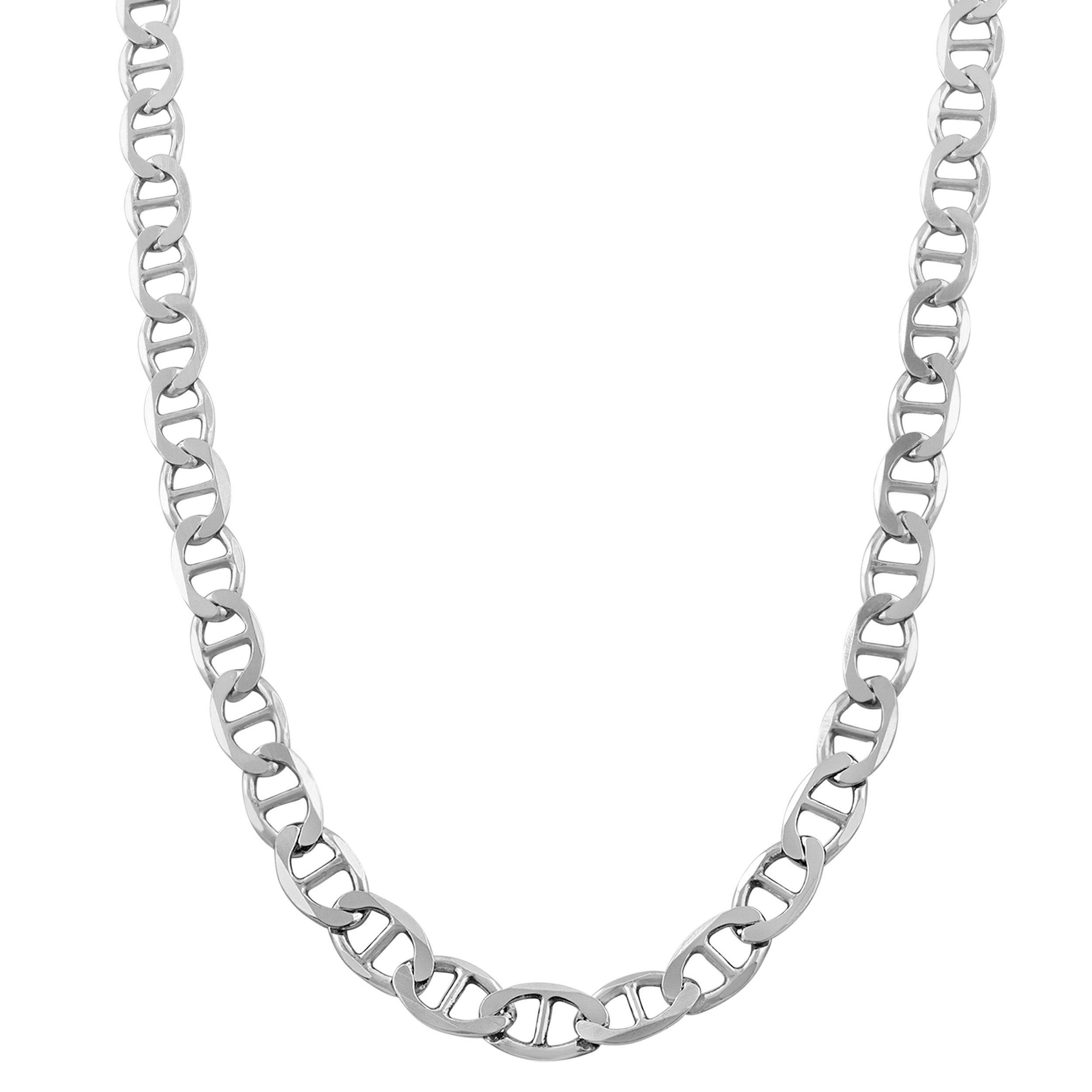 Kooljewelry 925 Sterling Silver 5.4mm Mariner Link Chain Necklace for Women & Men - Classic Unisex Jewelry Gift for Anniversary, Birthday & Everyday Wear