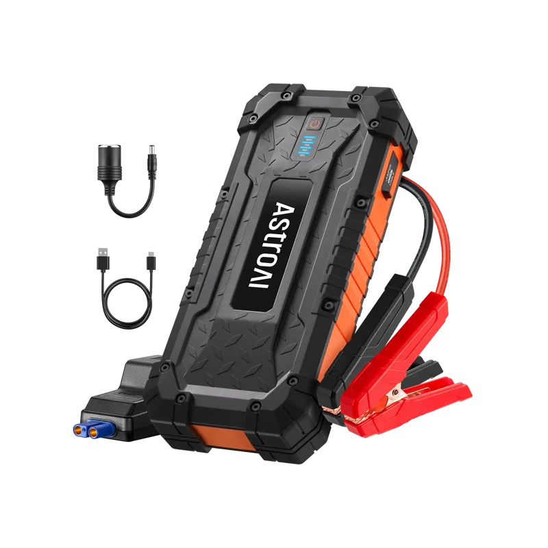 S8 Ultra Jumpstart Box with 3-Pack Emergency Flashing LED Road Flares Kit - Portable Car Battery Booster & Safety Warning Lights for Roadside Emergencies, Camping & Outdoor Adventures