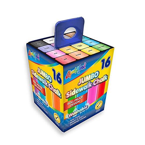 Vibrant 16-Color Sidewalk Chalk Set with Non-Roll Design - Perfect for Outdoor Play, Kids' Art & Driveway Decorations