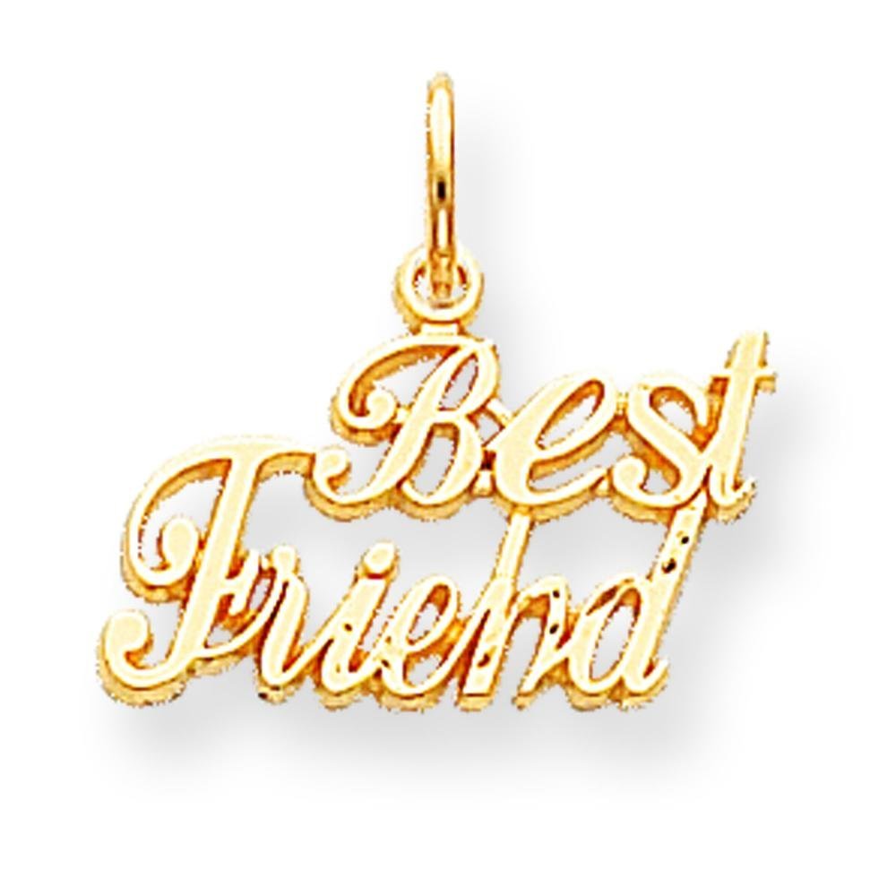 FindingKing 10K Yellow Gold Best Friend Charm Friendship Pendant - Perfect Gift for Birthdays, Anniversaries & Special Occasions
