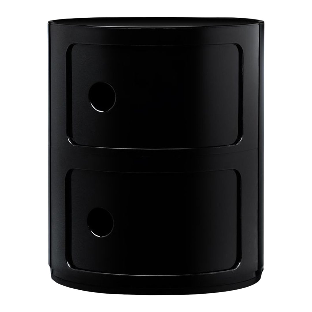 Componibili Round 2-Door Storage Tower - Modern Modular Cabinet for Bedroom, Living Room & Office Organization