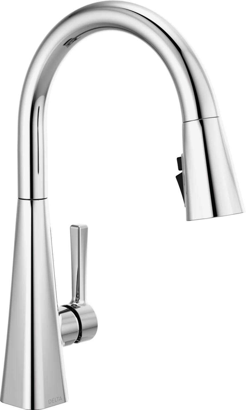 Delta 19802Z-DST Chrome Pull-Down Kitchen Faucet with Magnetic Docking Spray Head - Modern Single Handle Sink Faucet for Easy Cleaning & Cooking | Perfect for Home Kitchens, Restaurants & RV Use